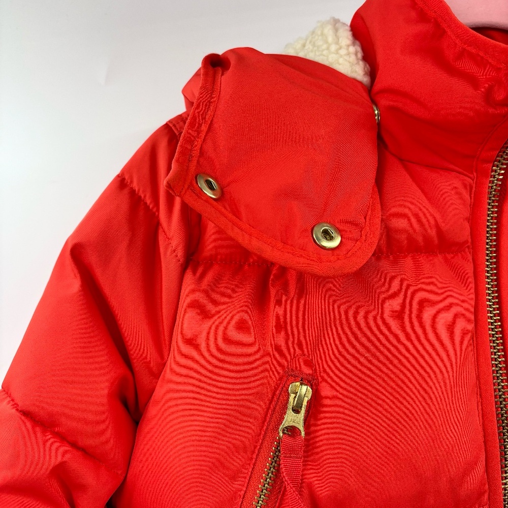 J Crew Women's Signature Puffer Red Orange Size XSP - Picture 2 of 13